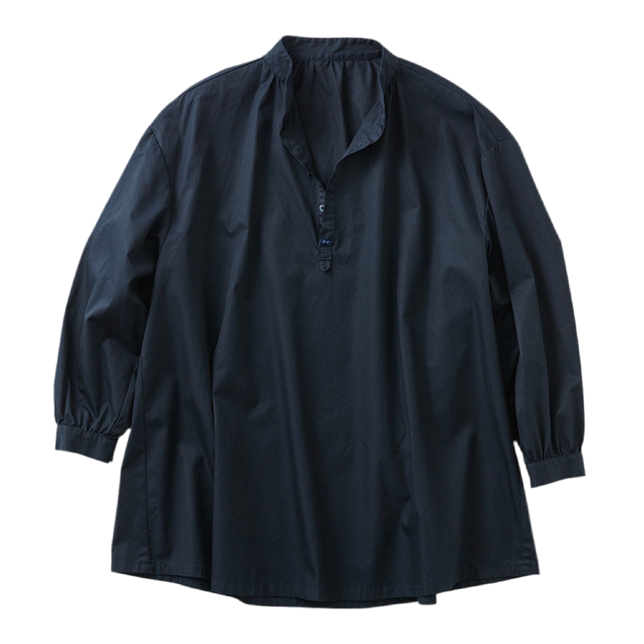 GABARDINE STAND COLLAR LONG SMOCK SHIRT（ギャバジン スタンド