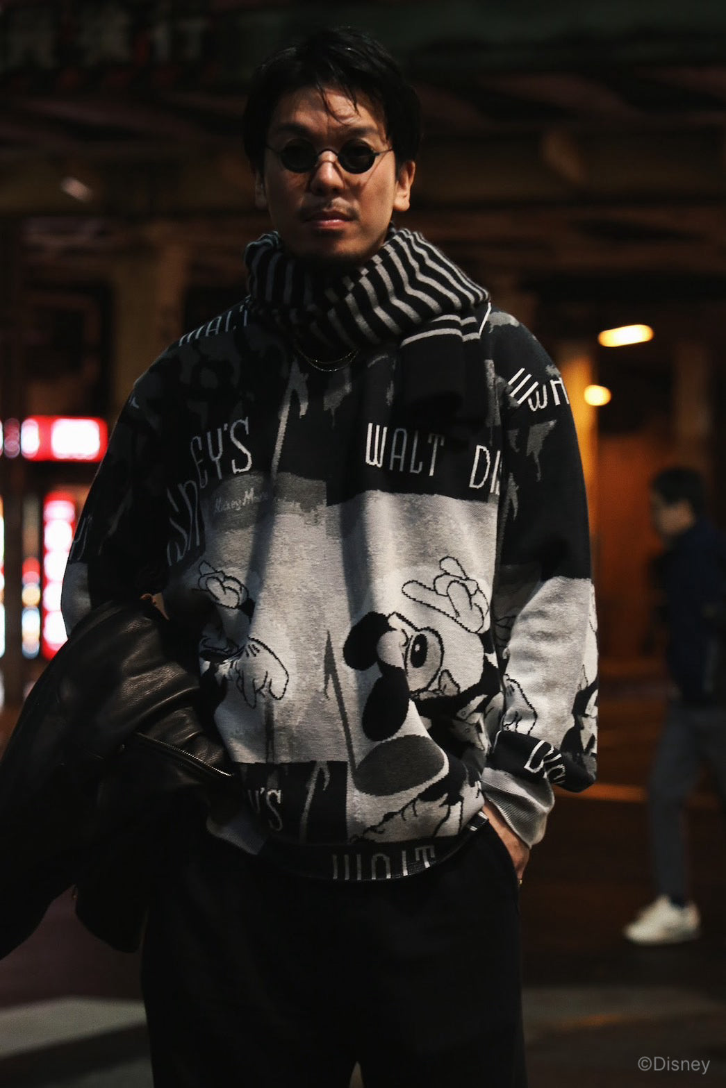 CASHMERE KNIT BORDER STOLE (BABY CASH)