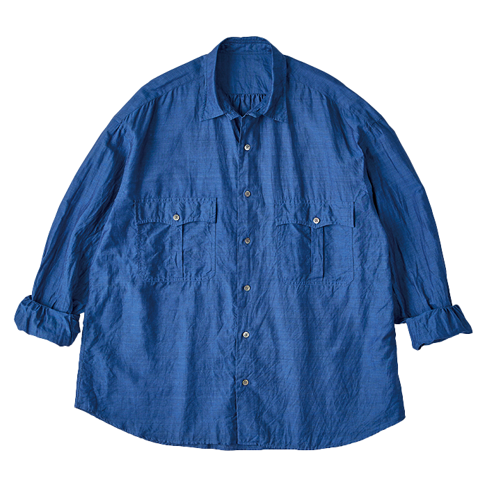 ROLL UP LINEN COTTON SHIRT (CANCLINI)（ロール アップ リネン