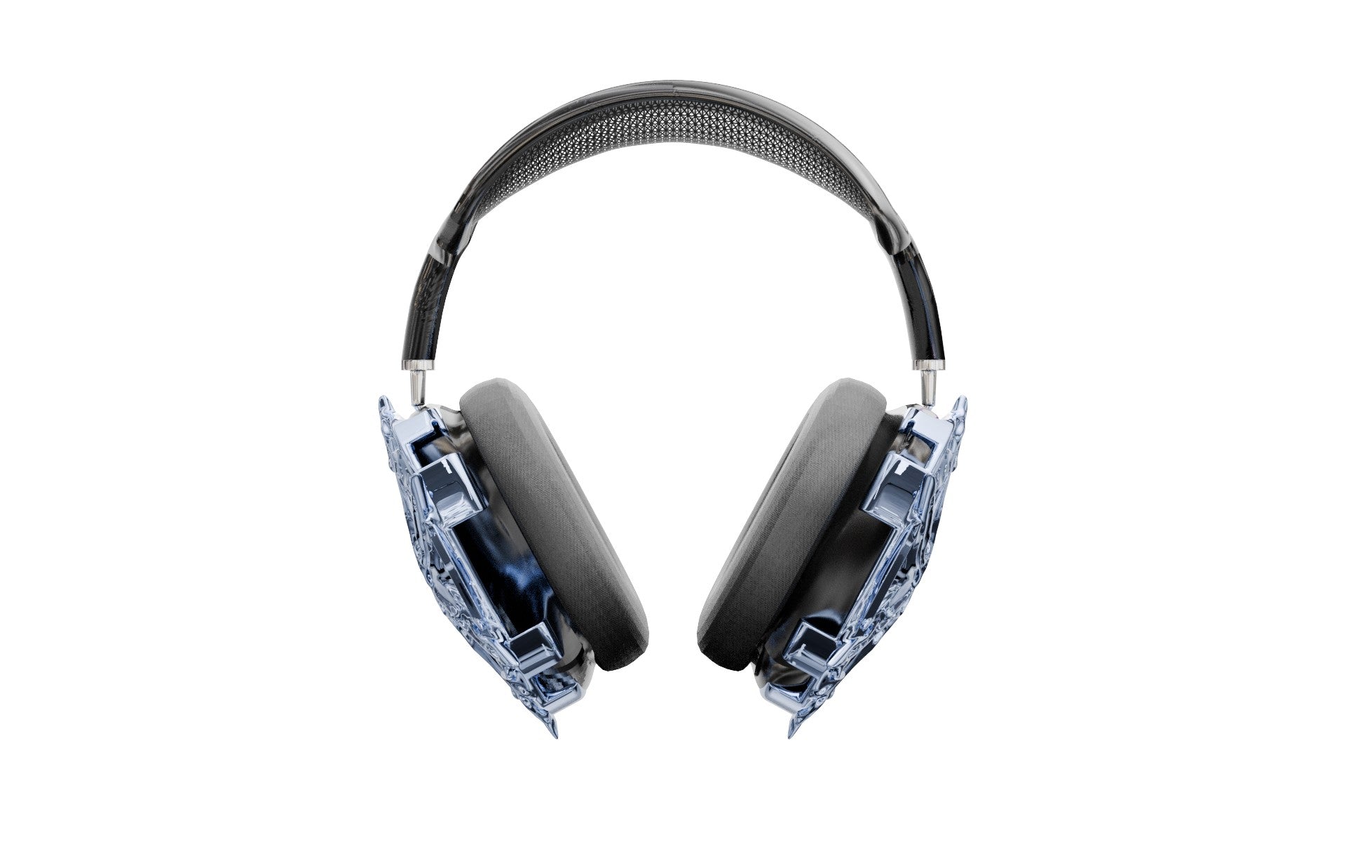 Crystalline Airpods Max Attachments (Chrome Blue) – Posthuman Lab