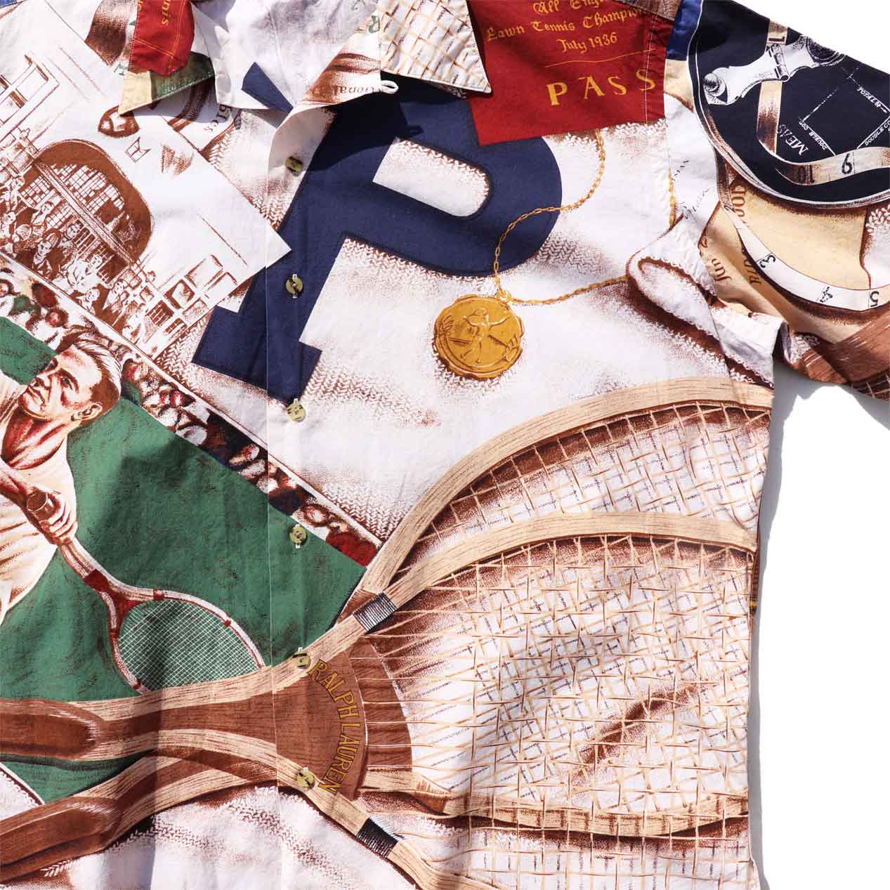 POST JUNK / 90's POLO RALPH LAUREN “P TENNIS” Open Collar S/S