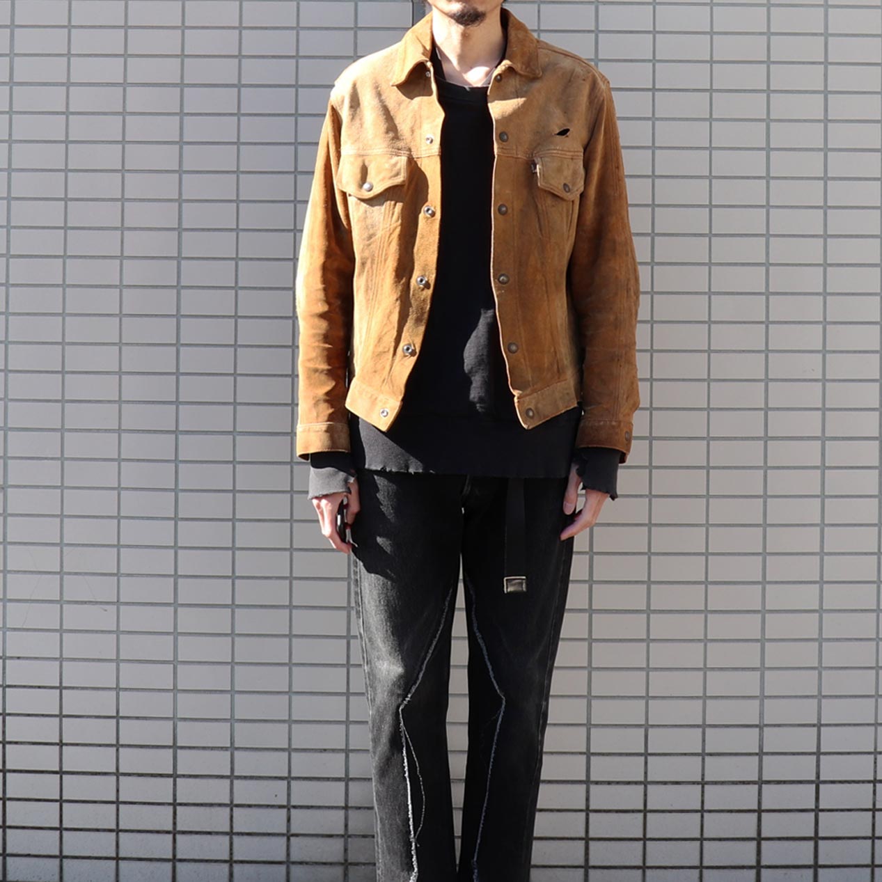 POST JUNK / 60's～ LEVI'S 70505 BIG-E Suede Leather Jacket [About 40]