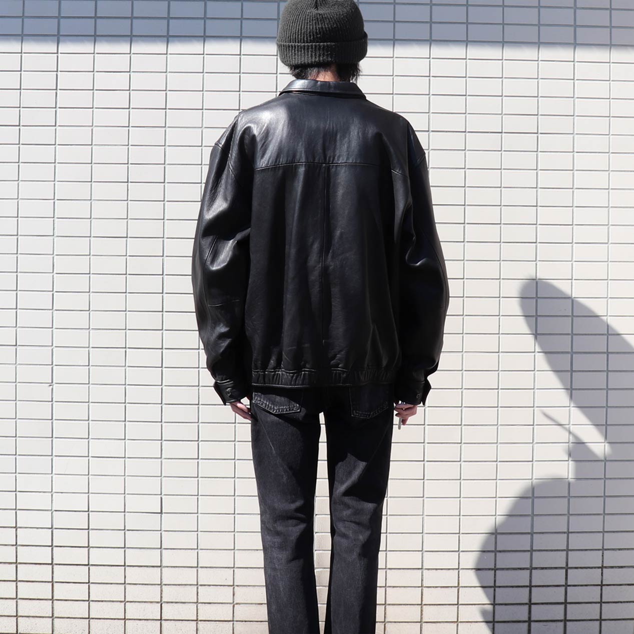 POST JUNK / 90's～ POLO RALPH LAUREN Black Lamb Leather Jacket [L]