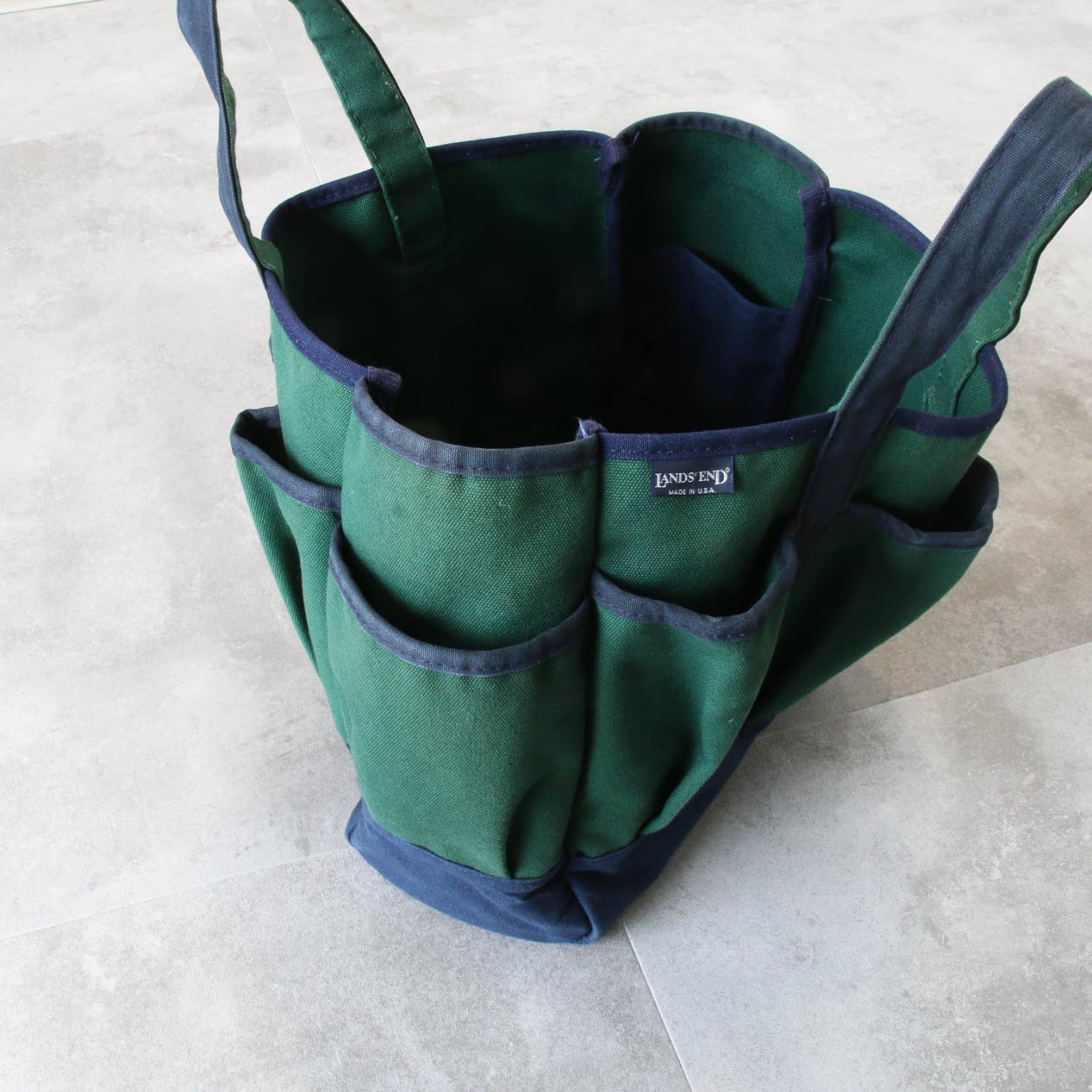 POST JUNK / 90's LANDS' END Garden Tote Bag Made In U.S.A.