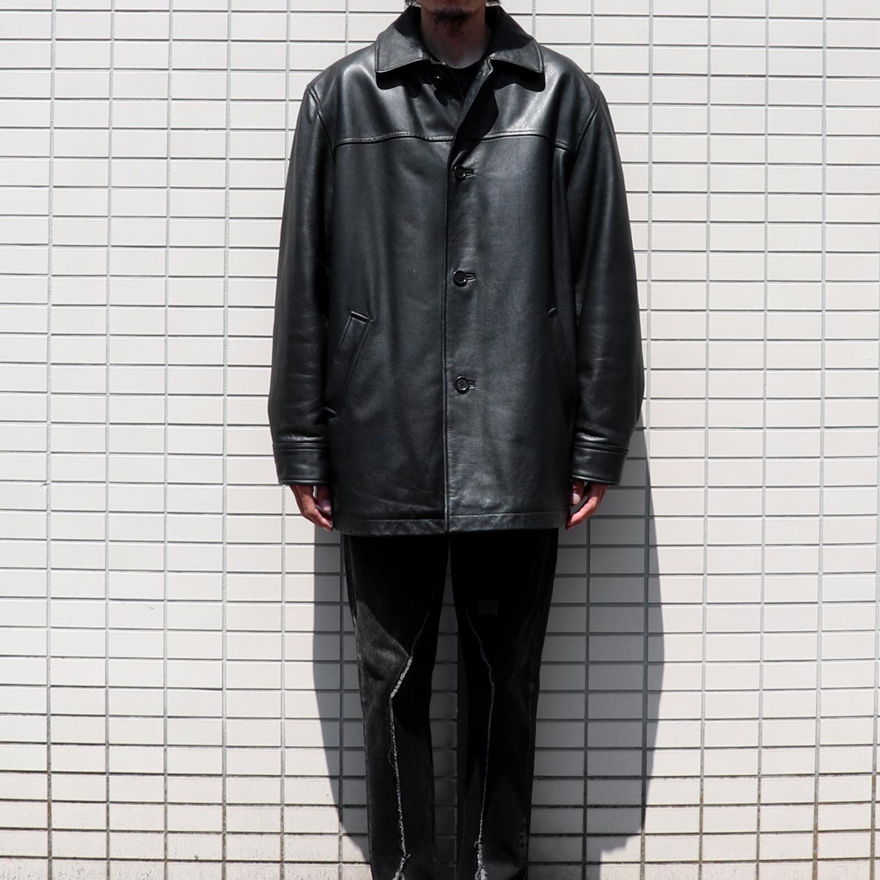 POST JUNK / 00's GAP Leather Car Coat [M]