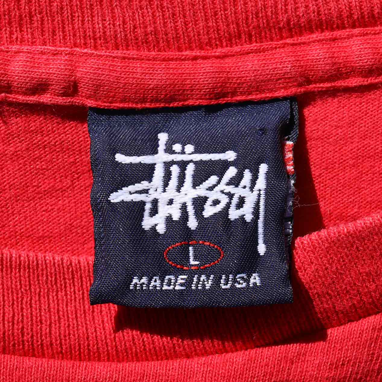 POST JUNK / 90's STUSSY 紺タグ 袖プリント ロングスリーブTシャツ [L]