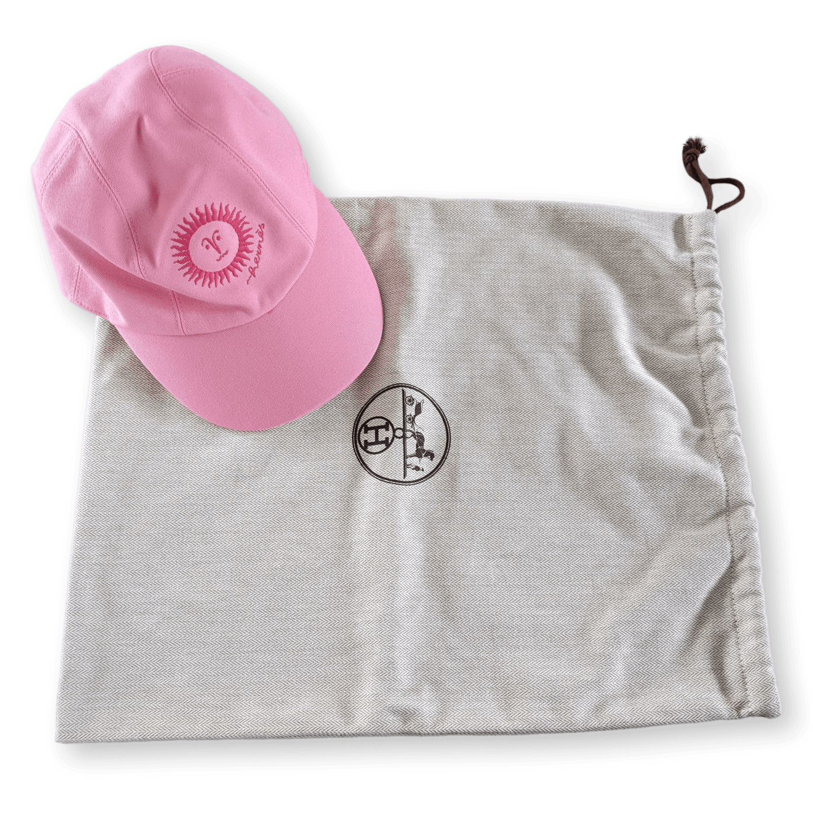 HERMES Pink/Orange Cap Hat Sz57, New! | poupishop