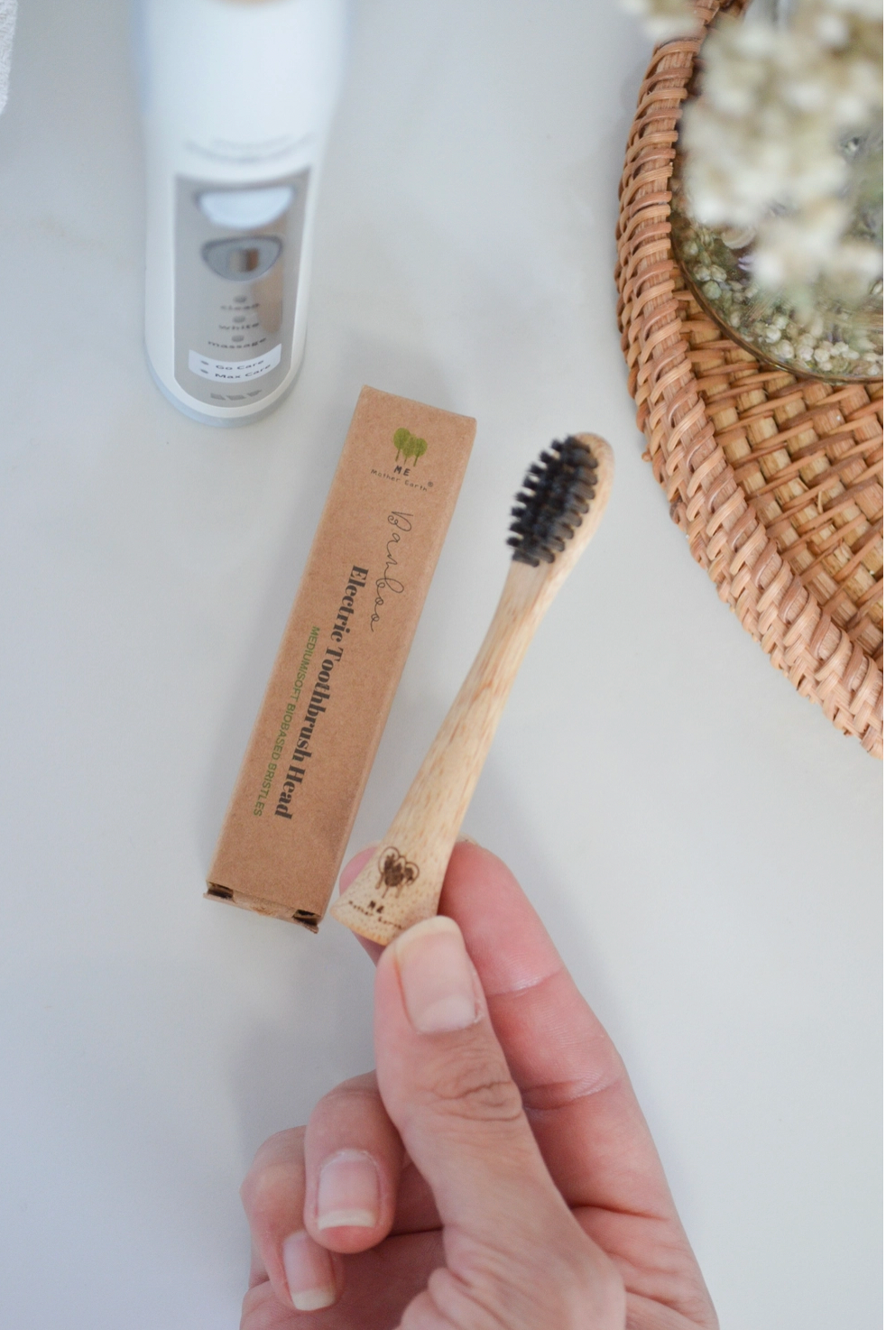 4-Pack Bamboo Electric Toothbrush Heads- Phillips Sonicare