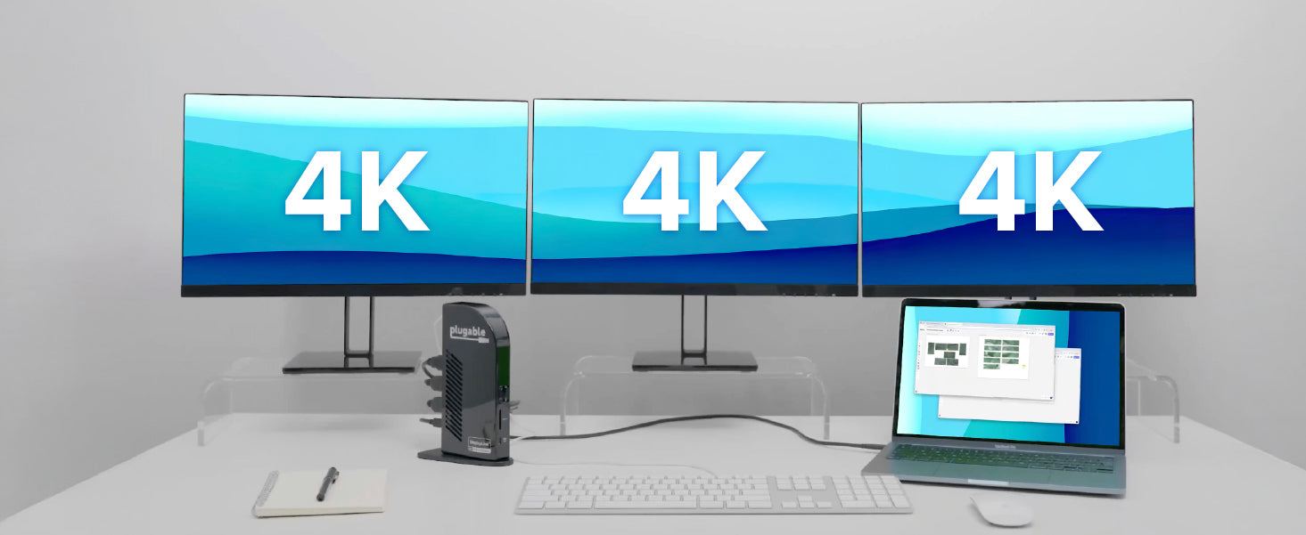 Plugable USB-C Triple 4K Display Docking Station with DisplayLink