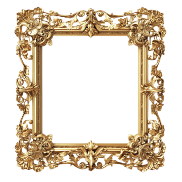 クラシックフレーム1金枠写真イラスト画像とPSDフリー素材透過の無料