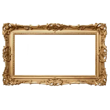 クラシックフレーム1金枠写真イラスト画像とPSDフリー素材透過の無料
