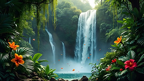 迫力ある滝背景画像素材、無料ダウンロードのための | Pngtree 迫力