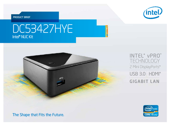 Intel NUC】Core i5を搭載したDC53427HYEの正式スペックが判明