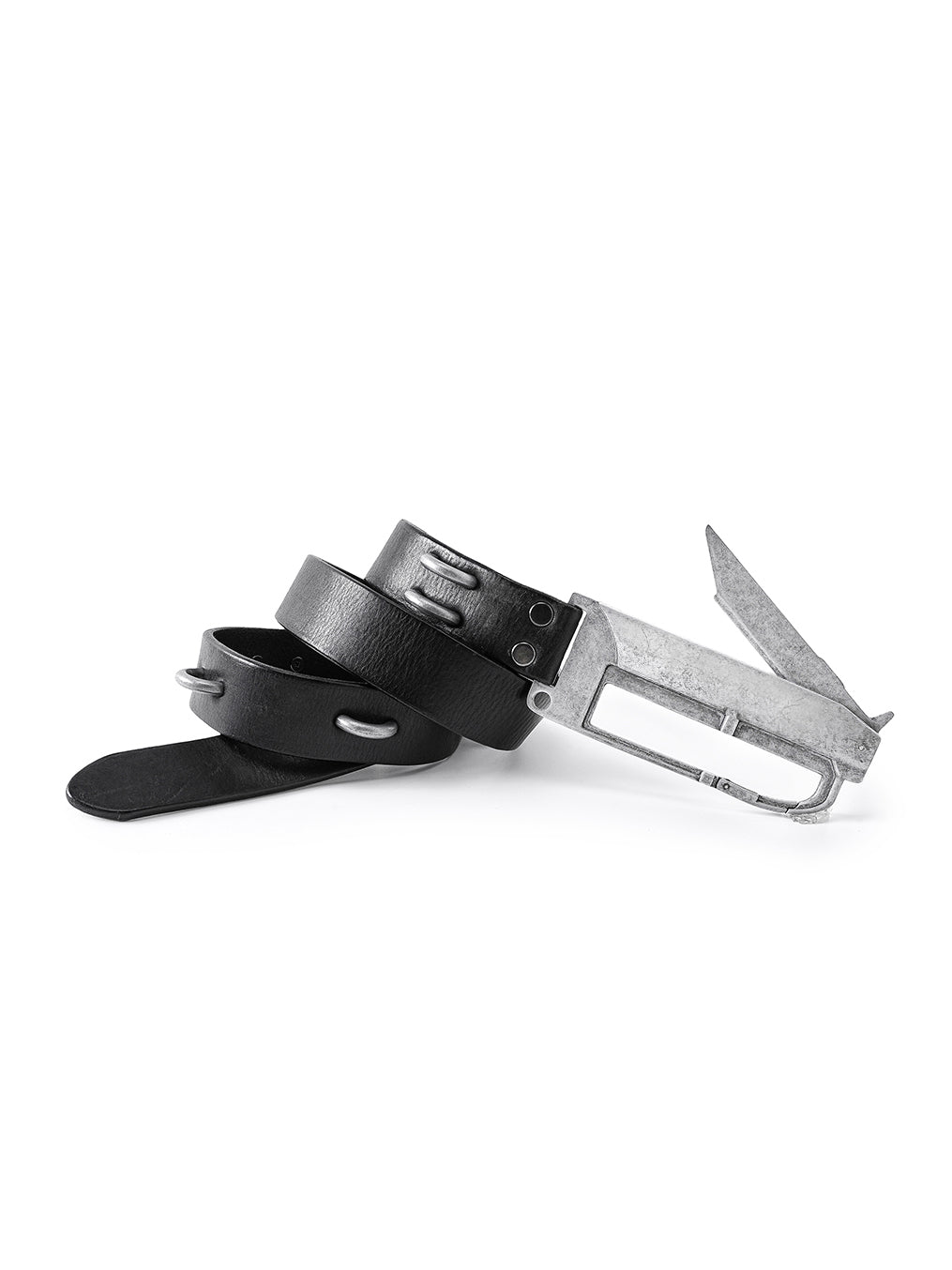 REBEL WAVE丨BΣLA Military Leather Belt - Steel Ring & Blade Buckle