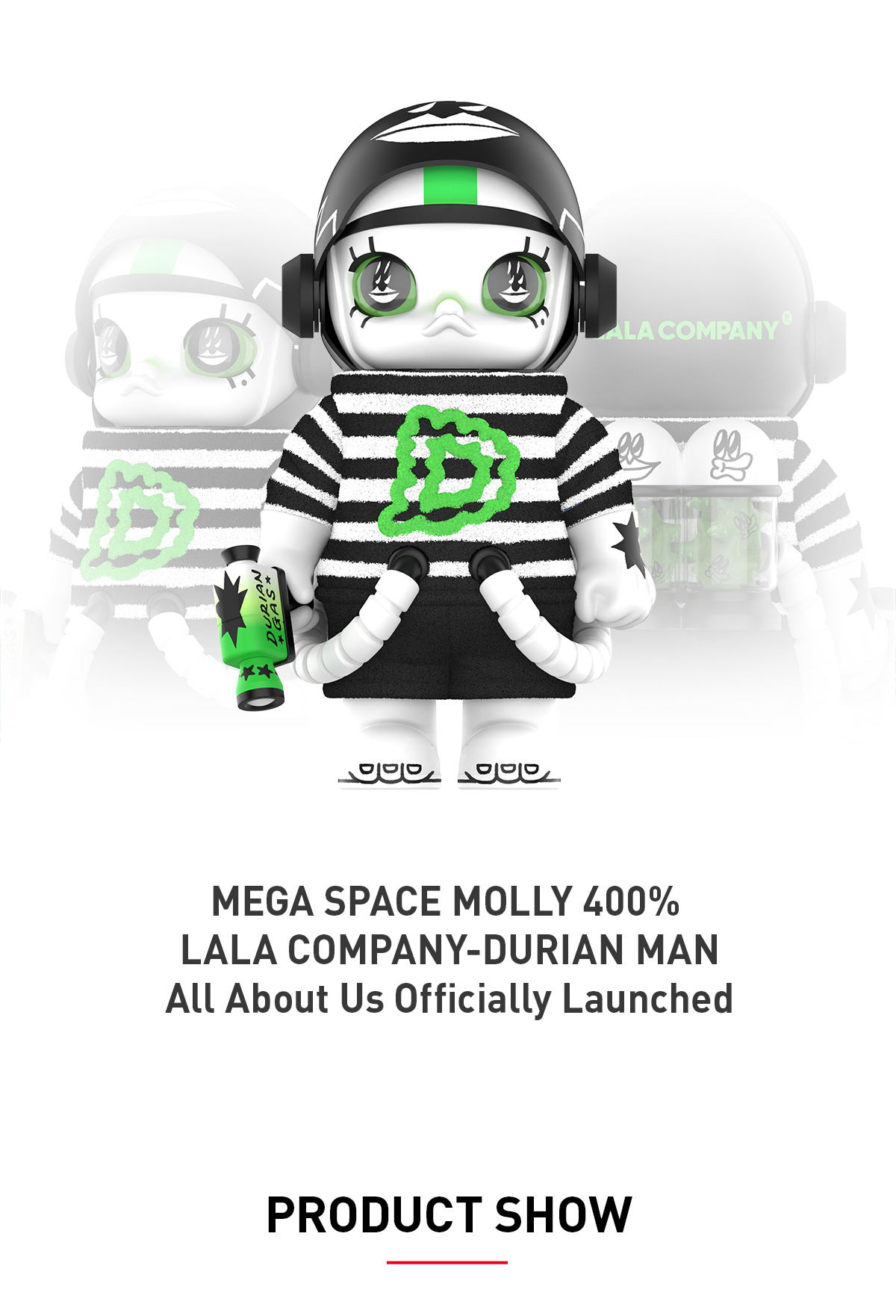 MEGA SPACE MOLLY 400% LALA COMPANY - Durian Man - POP MART (Singapore)