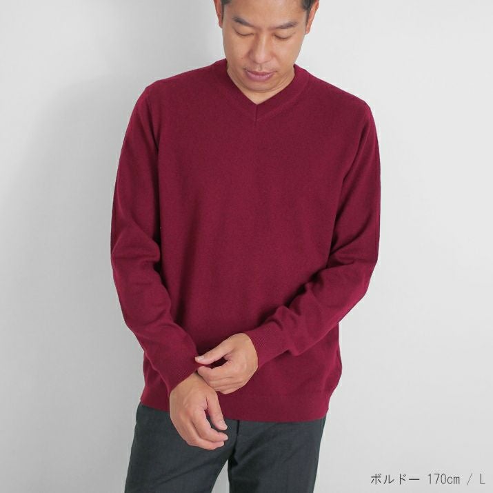 カシミヤ100％メンズVネックセーター | Milestone公式オンラインストア