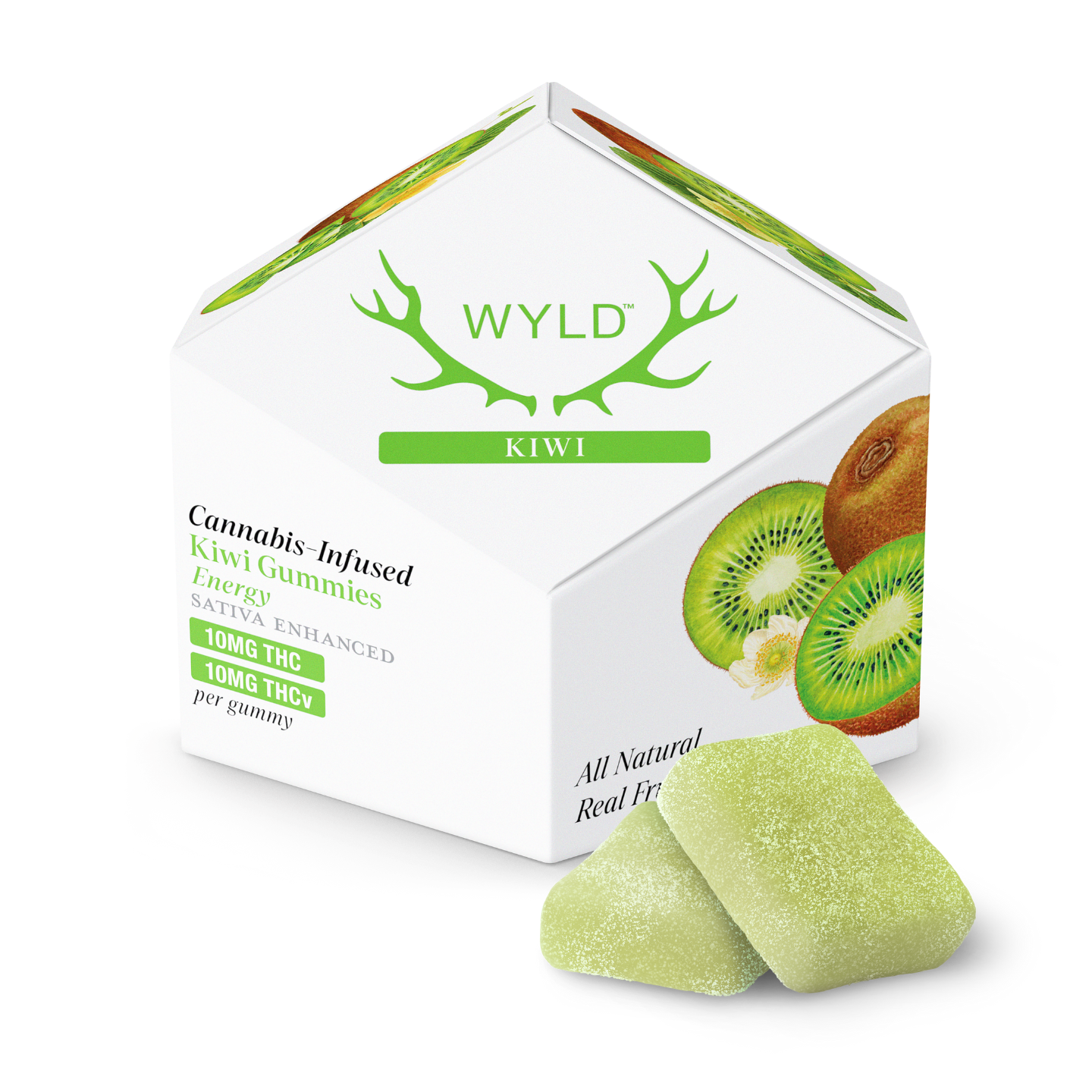 Shop Kiwi 1:1 THCv + Sativa Enhanced Gummies | 100mg THC:100mg