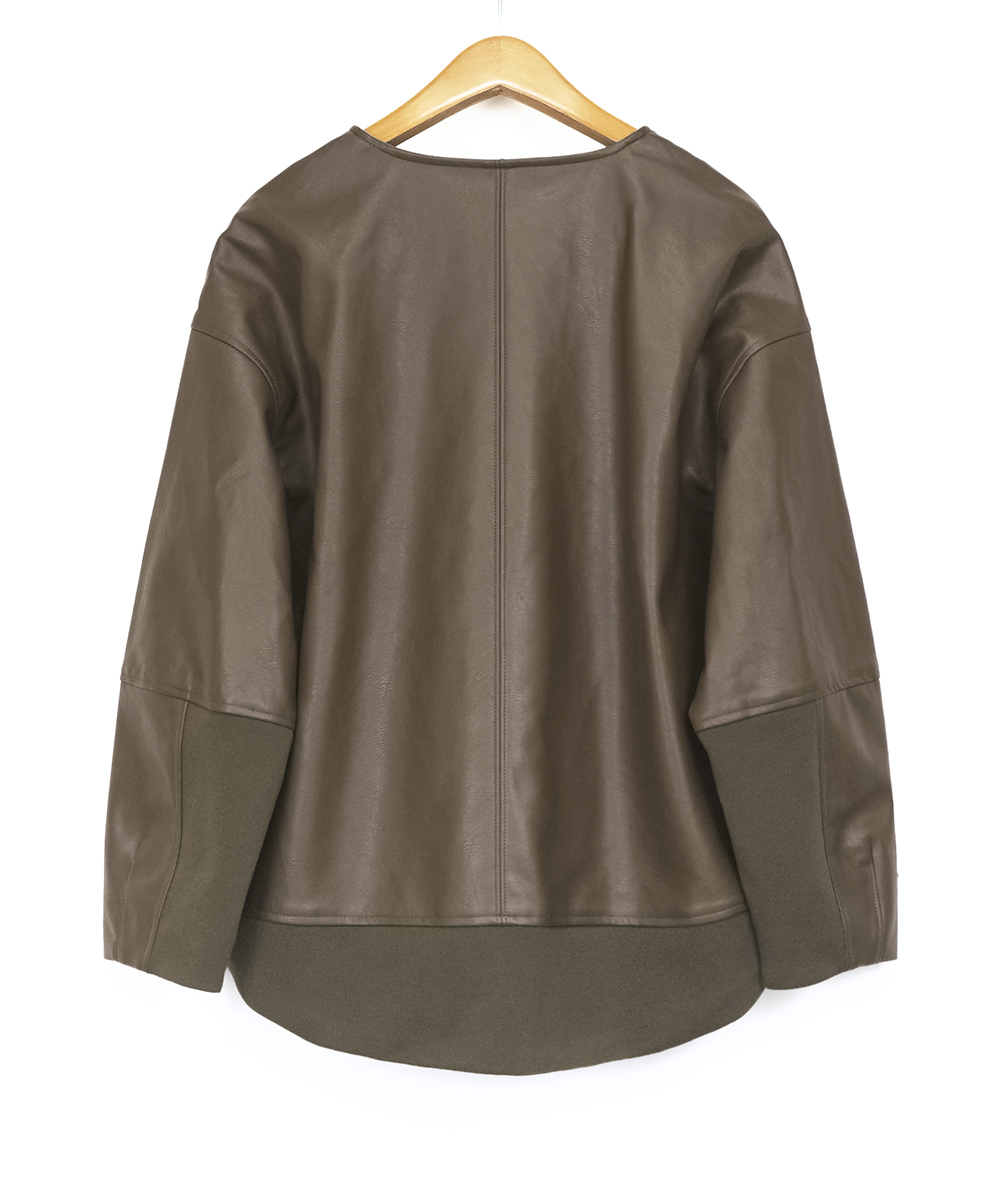 コクーンフェイクレザージャケット(ジャケット・コート) | Alphabet's