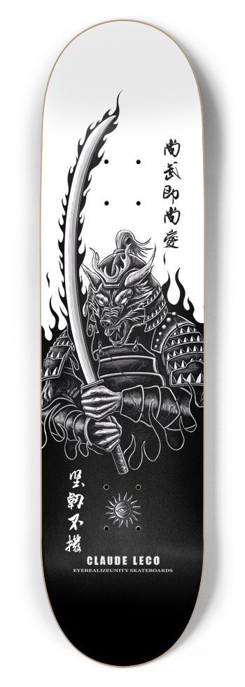Samurai Wolf 8-1/2 Skateboard Deck by Eyerealizeunity