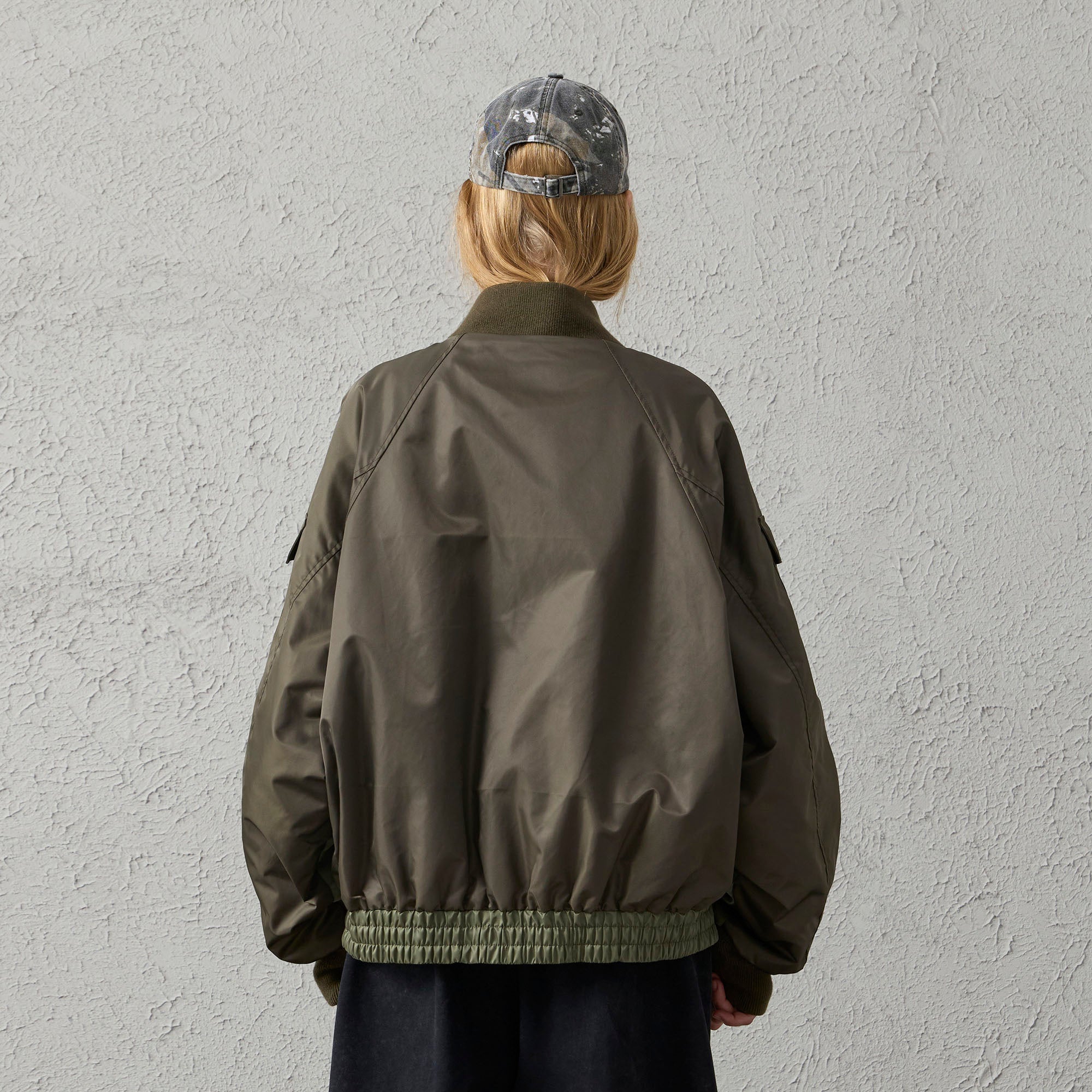 ORGANIC EMOTION Deconstructed MA-1 Down Bomber Jacket