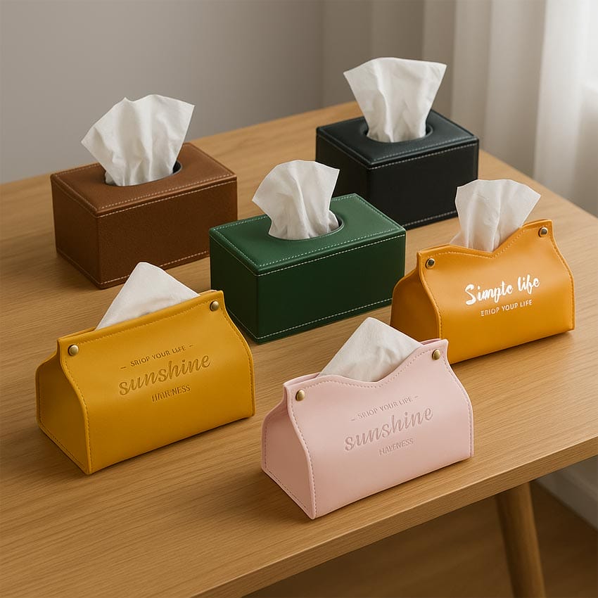 革製ティッシュボックスケース｜高級感・名入れ・OEM対応