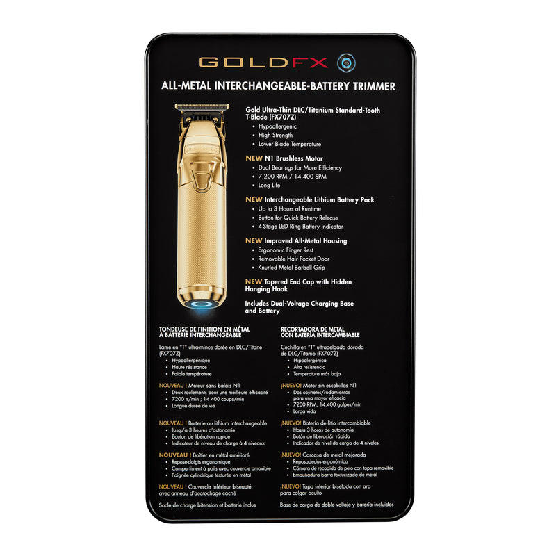 BaByliss PRO Gold FX One All-Metal Interchangeable-Battery Trimmer