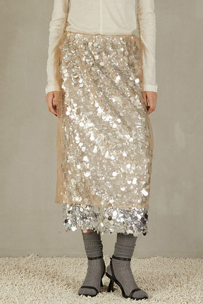 Tulle Wrap Sequin Skirt