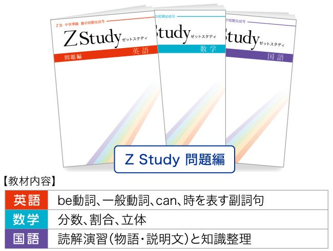 Z会の通信教育】新中1向け 特講「中学準備 春の短期完成号」申込受付