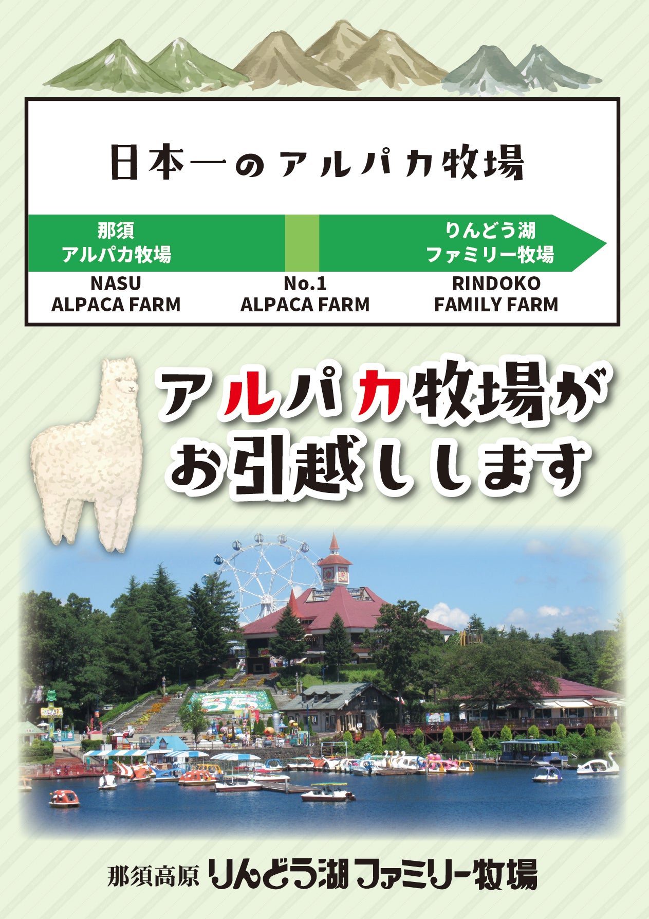 癒し系動物アルパカ 177頭 が那須高原りんどう湖ファミリー牧場へ