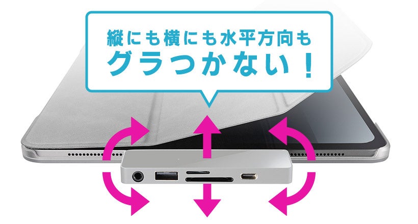 iPadやiPhoneに挿し込むだけで機能拡張できる、USB Type-C™ 6in1