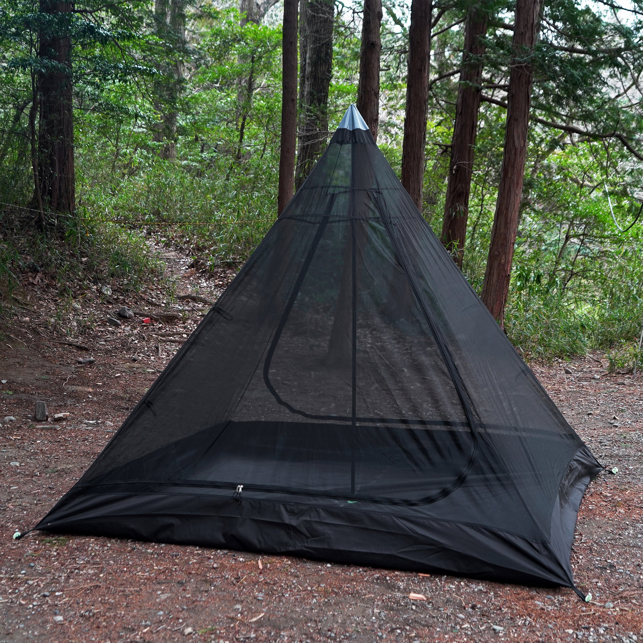 即完売したブラックワンポールTCテントの改良版がMakuakeにてクラウド