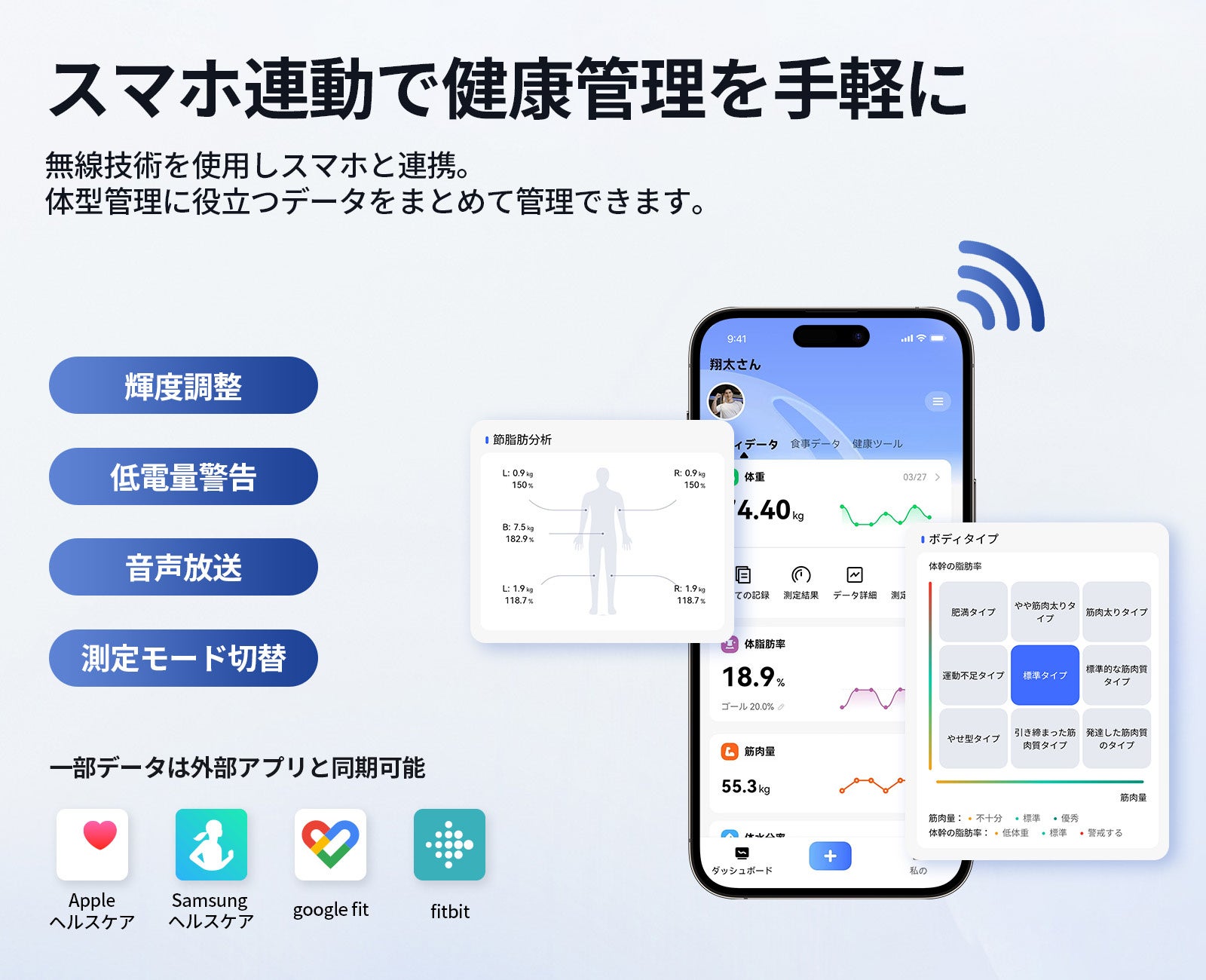 新商品】57項目を高精度測定する8電極スマート体重計・体組成計