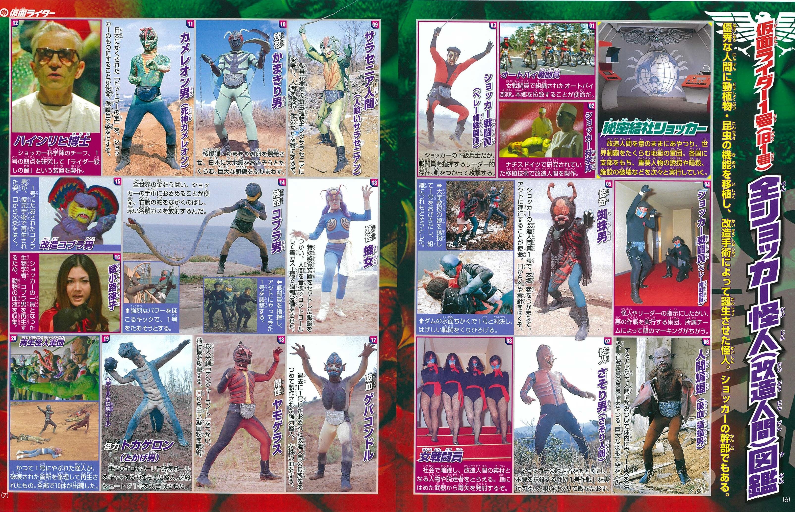 昭和および平成・令和、すべての仮面ライダーと怪人を収録した