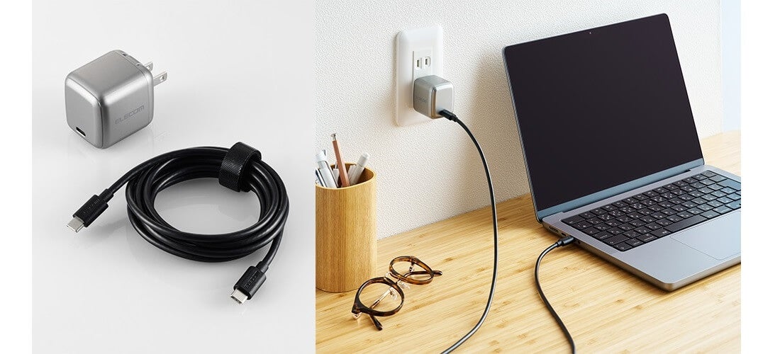 MacBook Pro 14インチやMacBook Airの充電に！小型軽量で持ち運びに