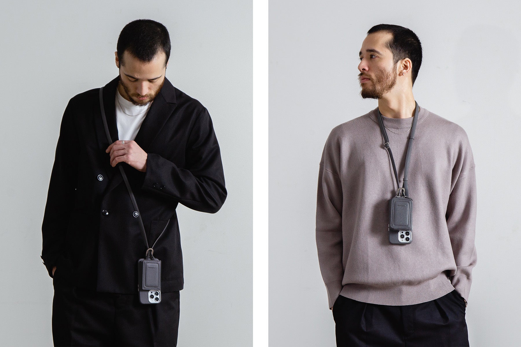 objcts.ioのレザースマホショルダーに待望の新色「グレー」が登場