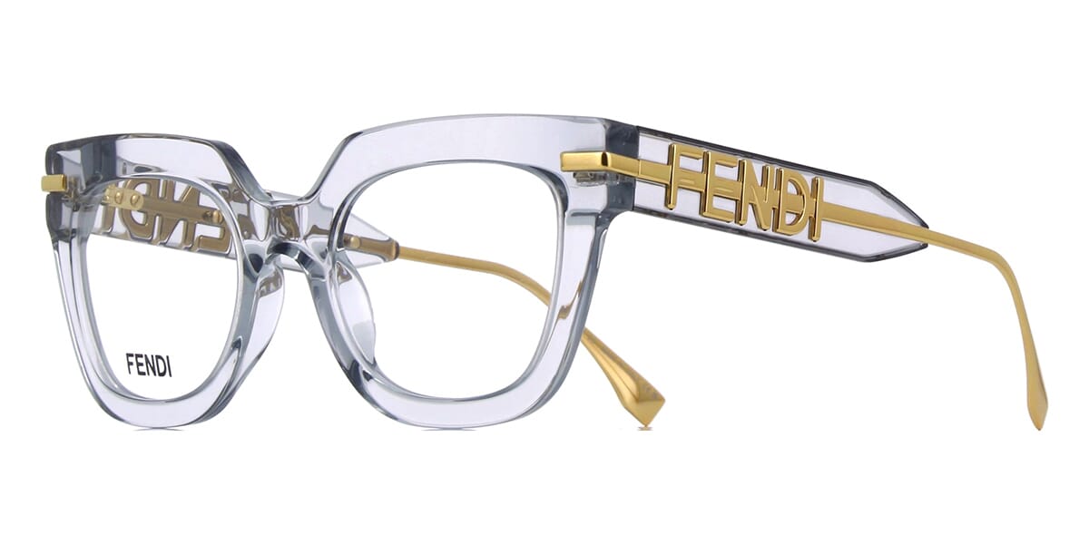 FENDI FE50065I 020 Transparent Crystal Square Glasses - US