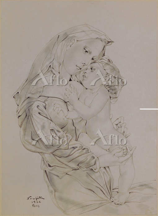 藤田嗣治 「聖母子像」 [61828372]のアート作品 - アフロ