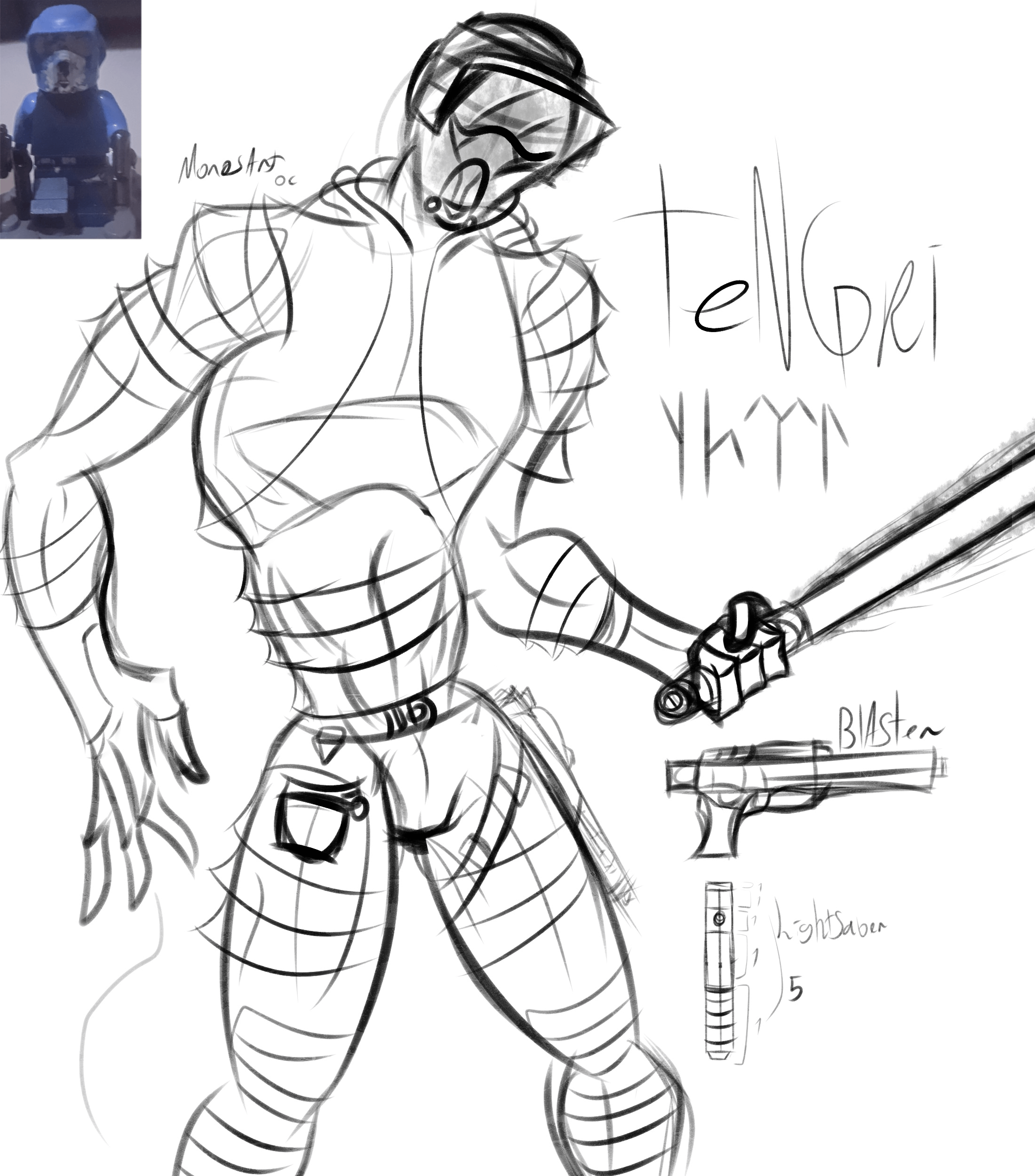 my oc bounty hunter sketch art : r/StarWars