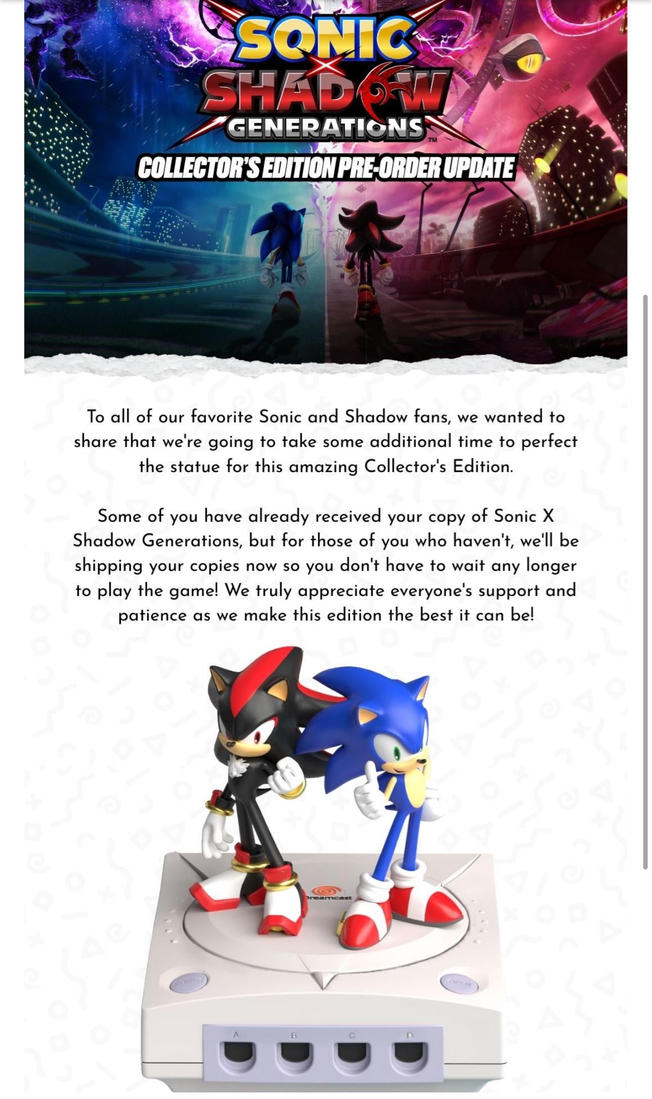 Sonic X Shadow Generations Limited Run : r/SonicTheHedgehog