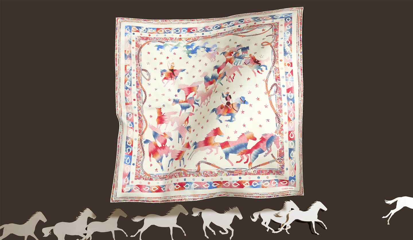 エルメスの新作スカーフ｜京都の伝統技法を使用したマーブルシルクの