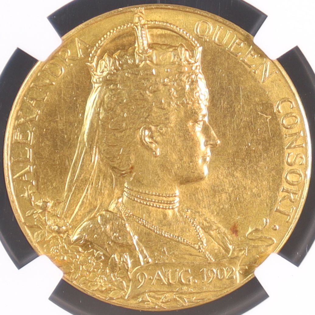 1902年 イギリス エドワード7世 戴冠記念 金メダル BHM-3737 31mm