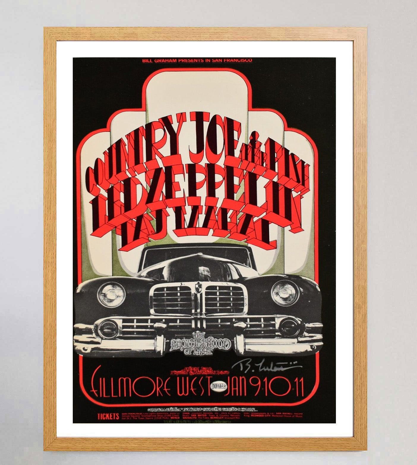 Shop Led Zeppelin - Fillmore West 1969 Original Vintage Poster