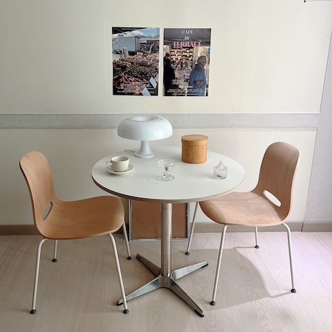 O'gre HPL ラウンドテーブル ホワイト［3サイズ］ ホワイト シルバー