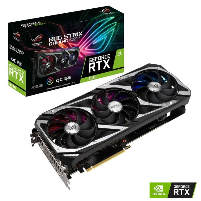 GeForce RTX 3060 を搭載した、3連ファン採用のOC版ビデオカード2製品