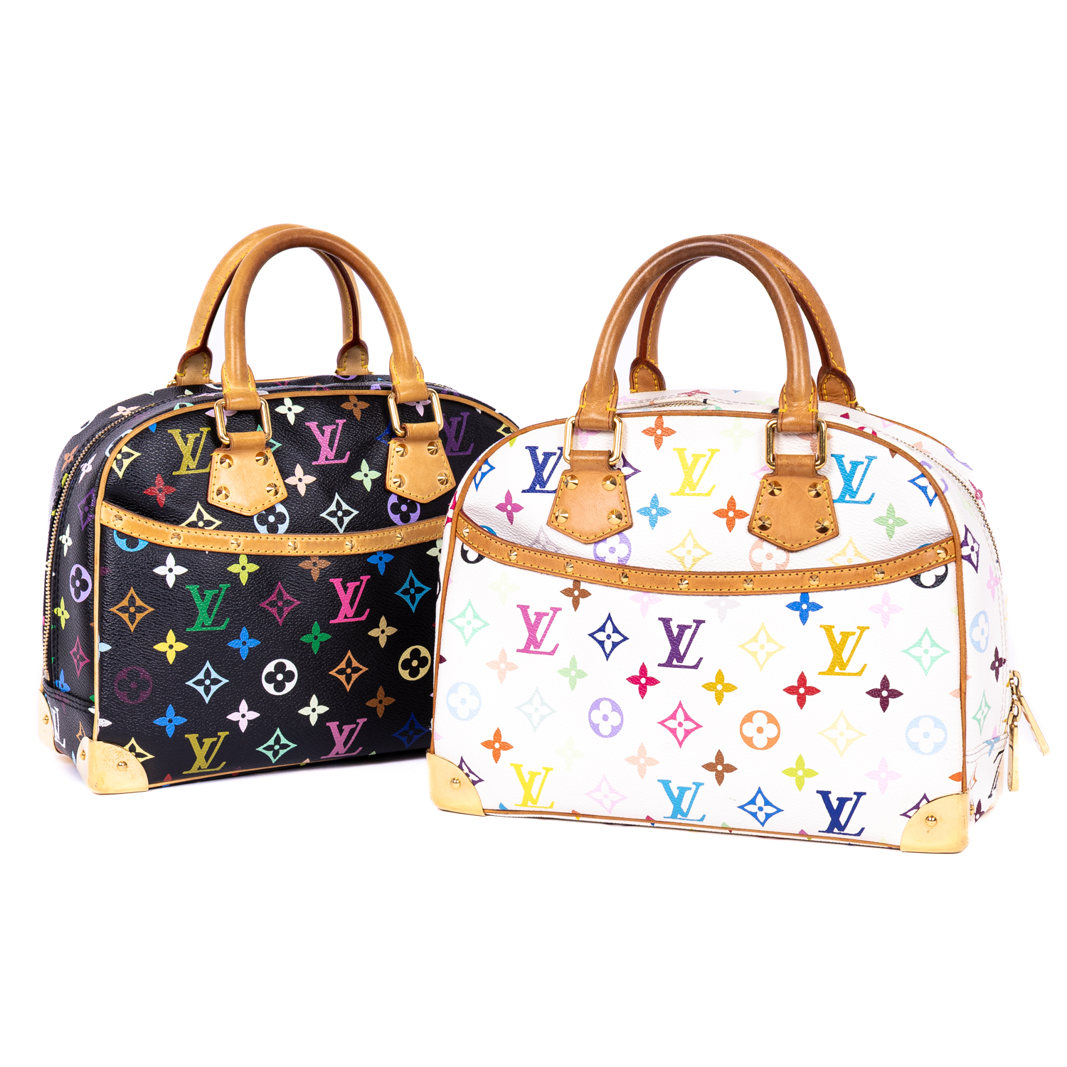 Louis Vuitton Trouville White & Black Multicolor Bundle - Purse Utopia