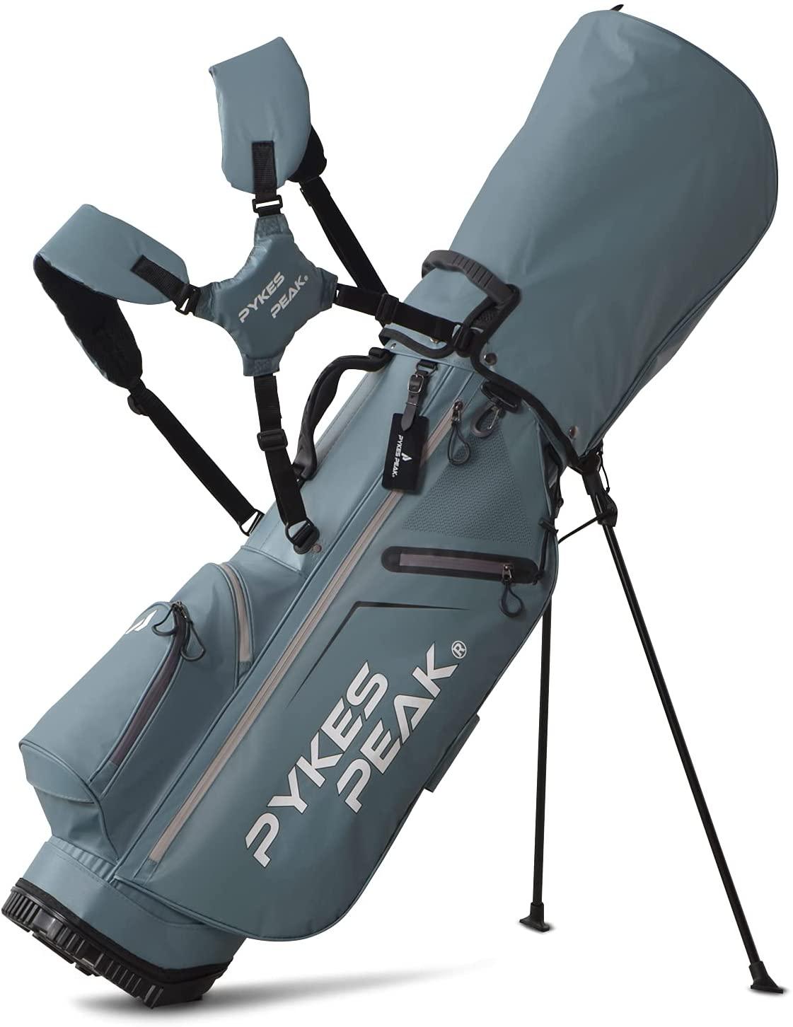 PYKES PEAK ゴルフ キャディバッグ スタンド式 2.4kg 9.0型 5分割口枠