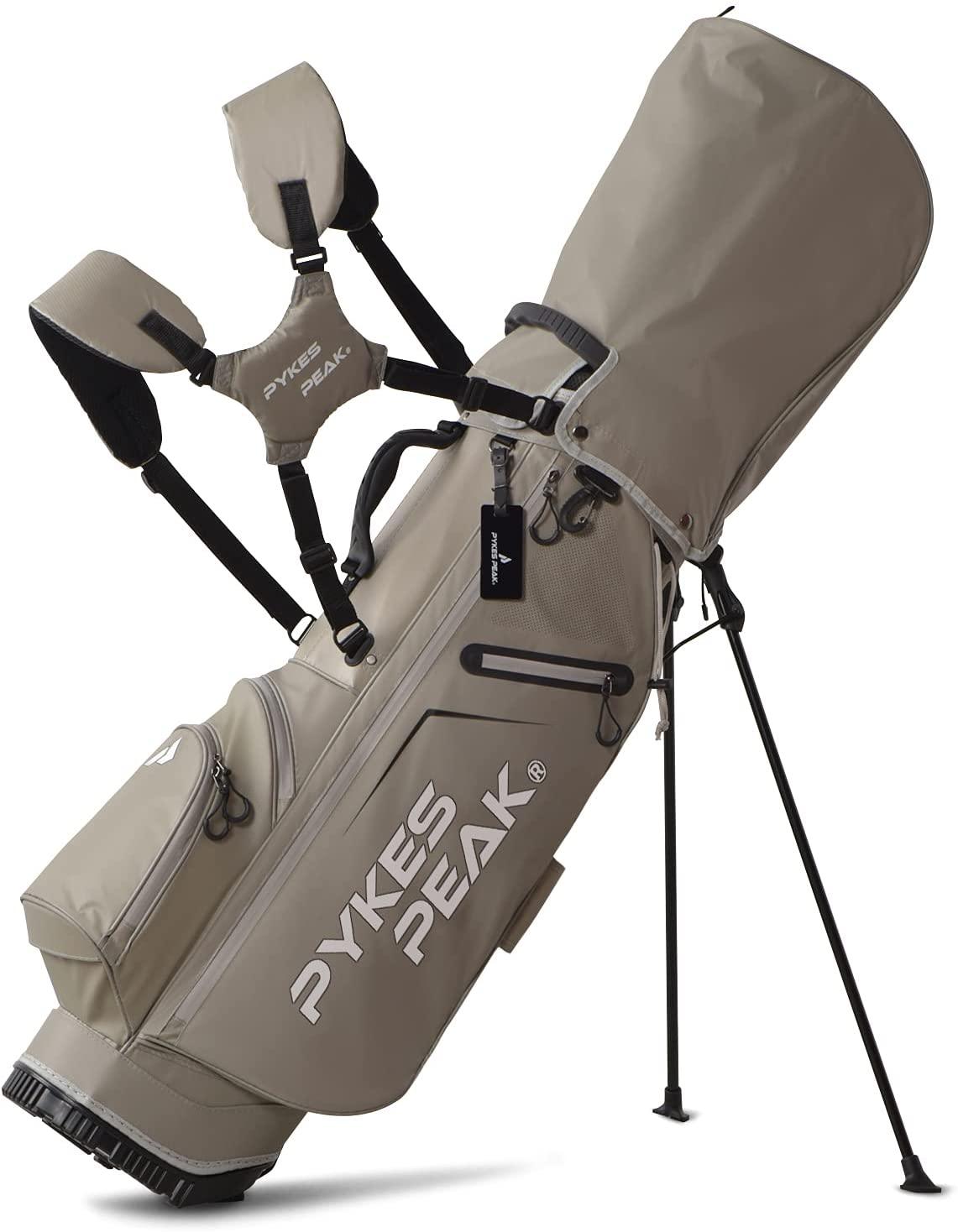 PYKES PEAK ゴルフ キャディバッグ スタンド式 2.4kg 9.0型 5分割口枠