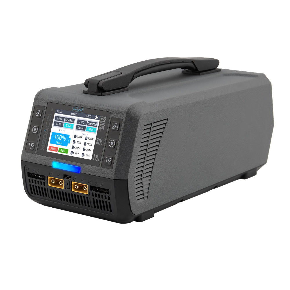 ToolkitRC M8DAC 1-8S Dual Drone Charger 1200W 30A×2 50A SYNC