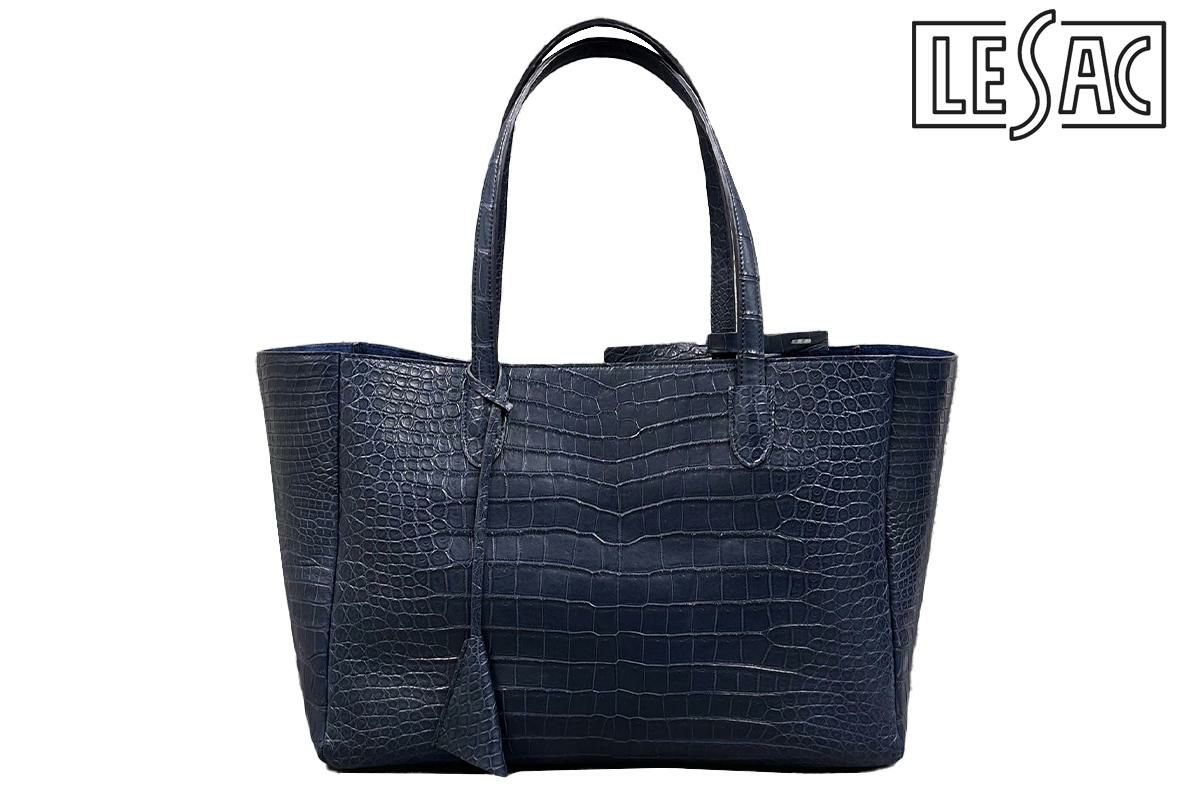レザック クロコ トートバッグ ネイビー 国産(日本製) LE'SAC