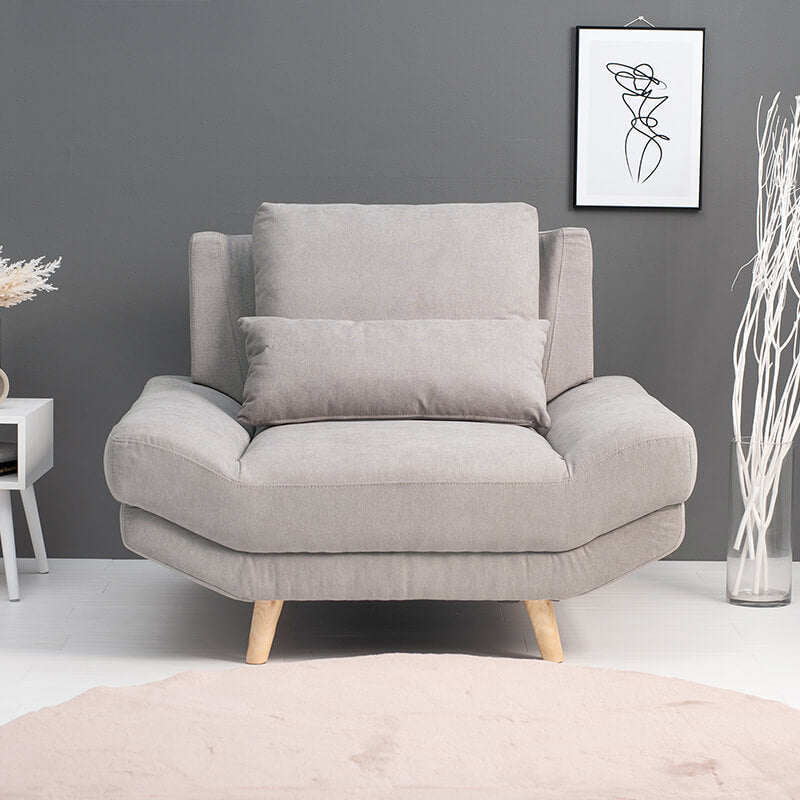 ごろ寝ソファ 1人掛け [幅113] アームレス クッション付き 脚取り外し